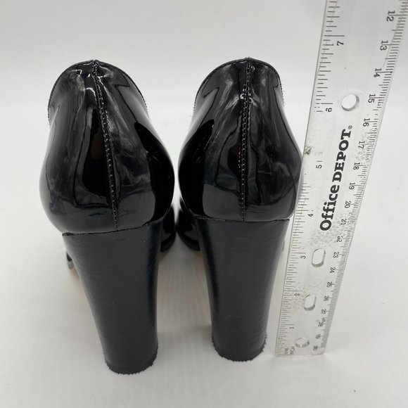 FSJ Black Patent Leather Mary Jane Chunky Heels - Picture 6 of 8